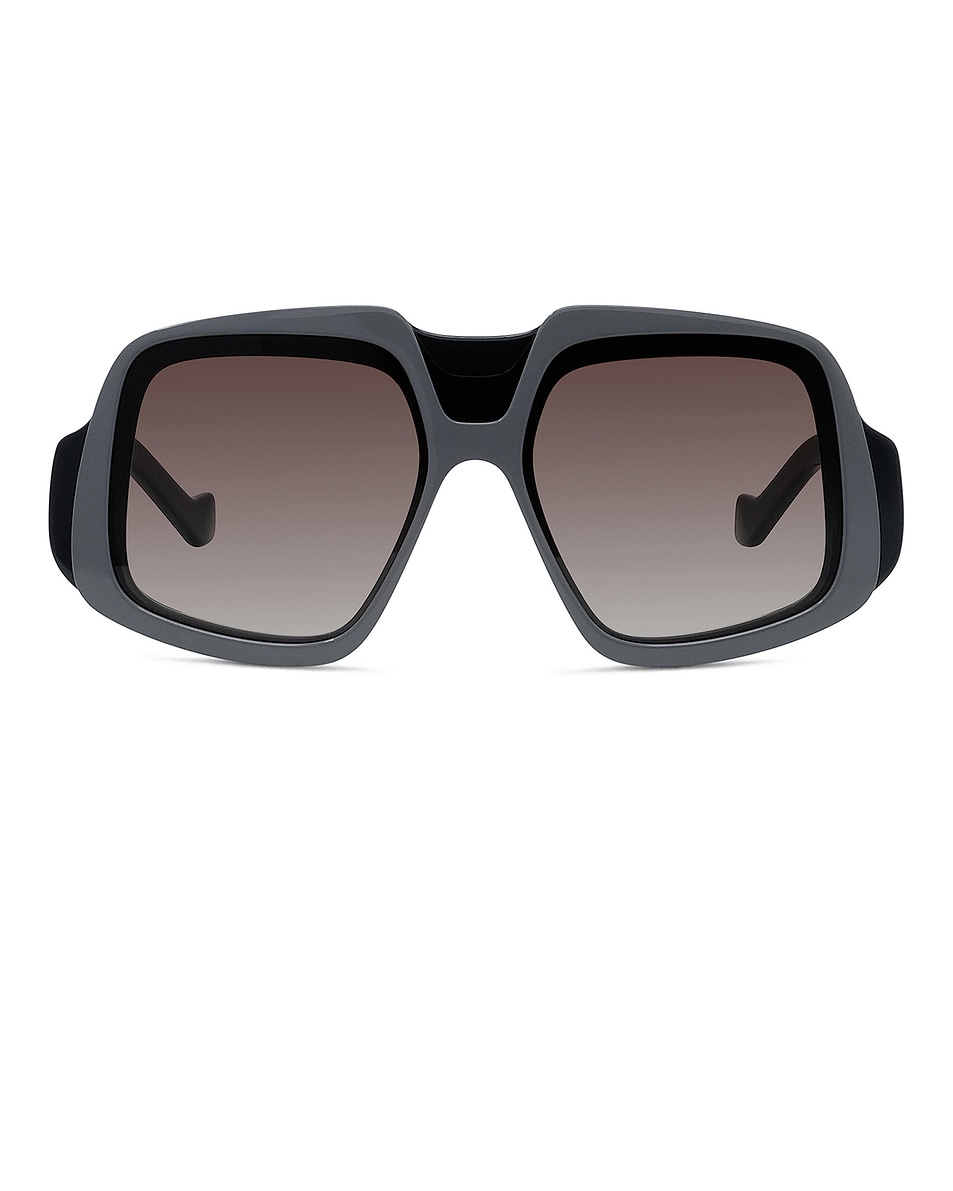 Image 1 of Loewe Shield Sunglasses in Shiny Black & Gradient Bordeaux