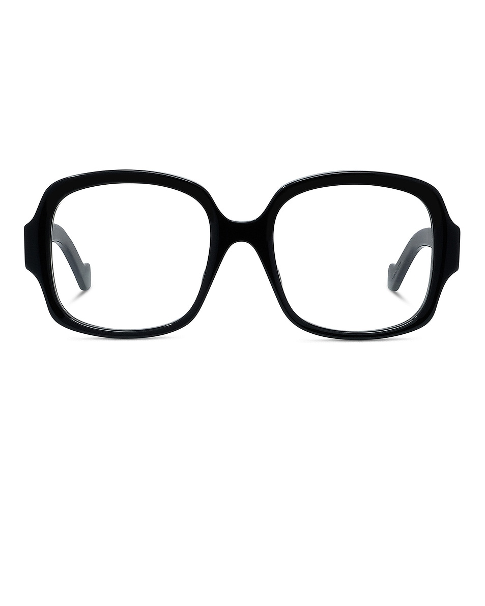 Image 1 of Loewe Anagram Square Eyeglasses in Shiny Black
