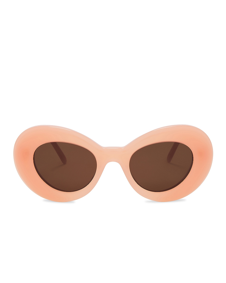 Image 1 of Loewe Curvy Sunglasses in Shiny Pink & Brown