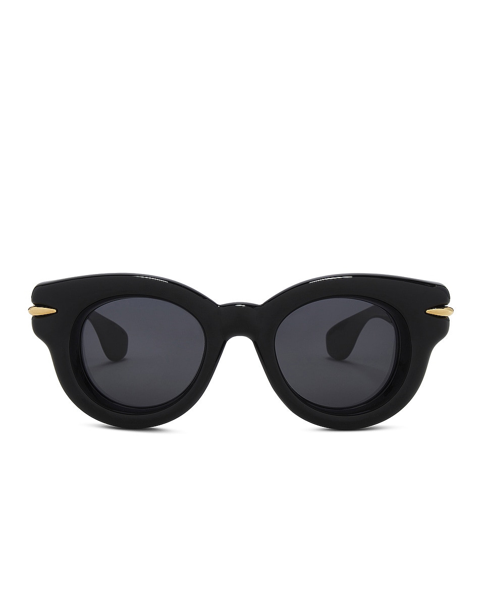 Image 1 of Loewe Inflated Sunglasses in Shiny Black & Smoke