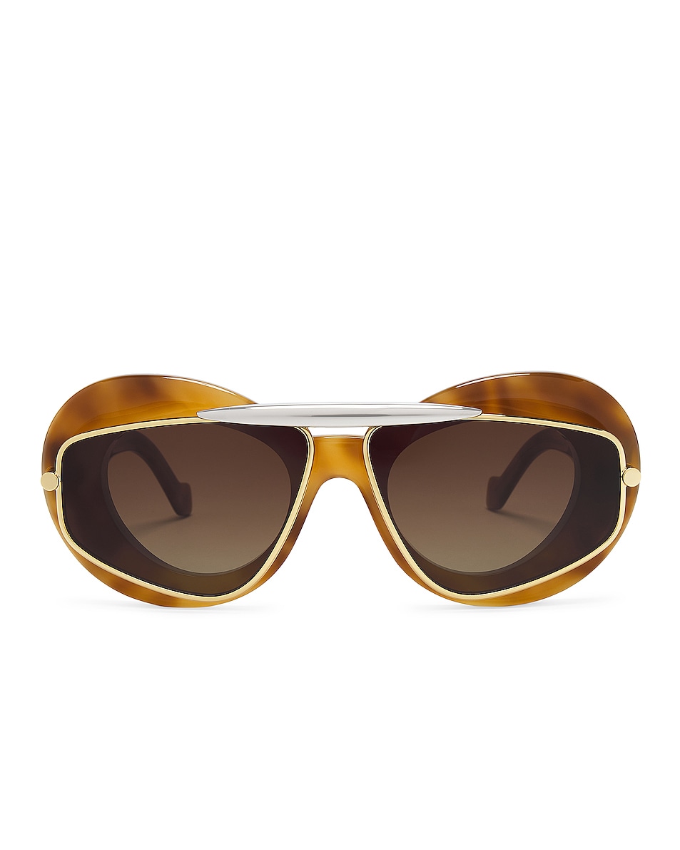 Image 1 of Loewe Double Frame Sunglasses in Blonde Havana & Gradient Brown