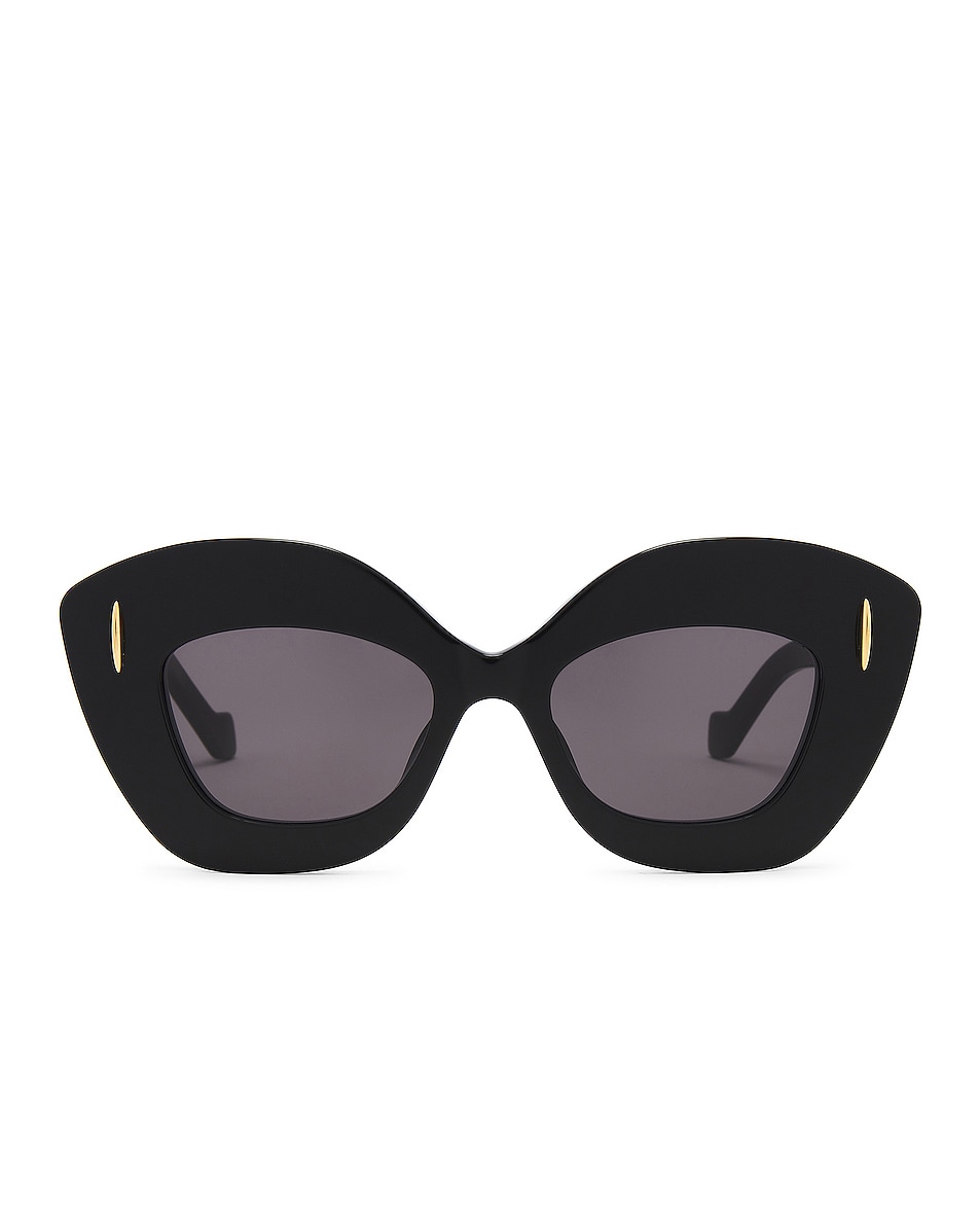 Image 1 of Loewe Anagram Avant Premiere Sunglasses in Shiny Black & Smoke