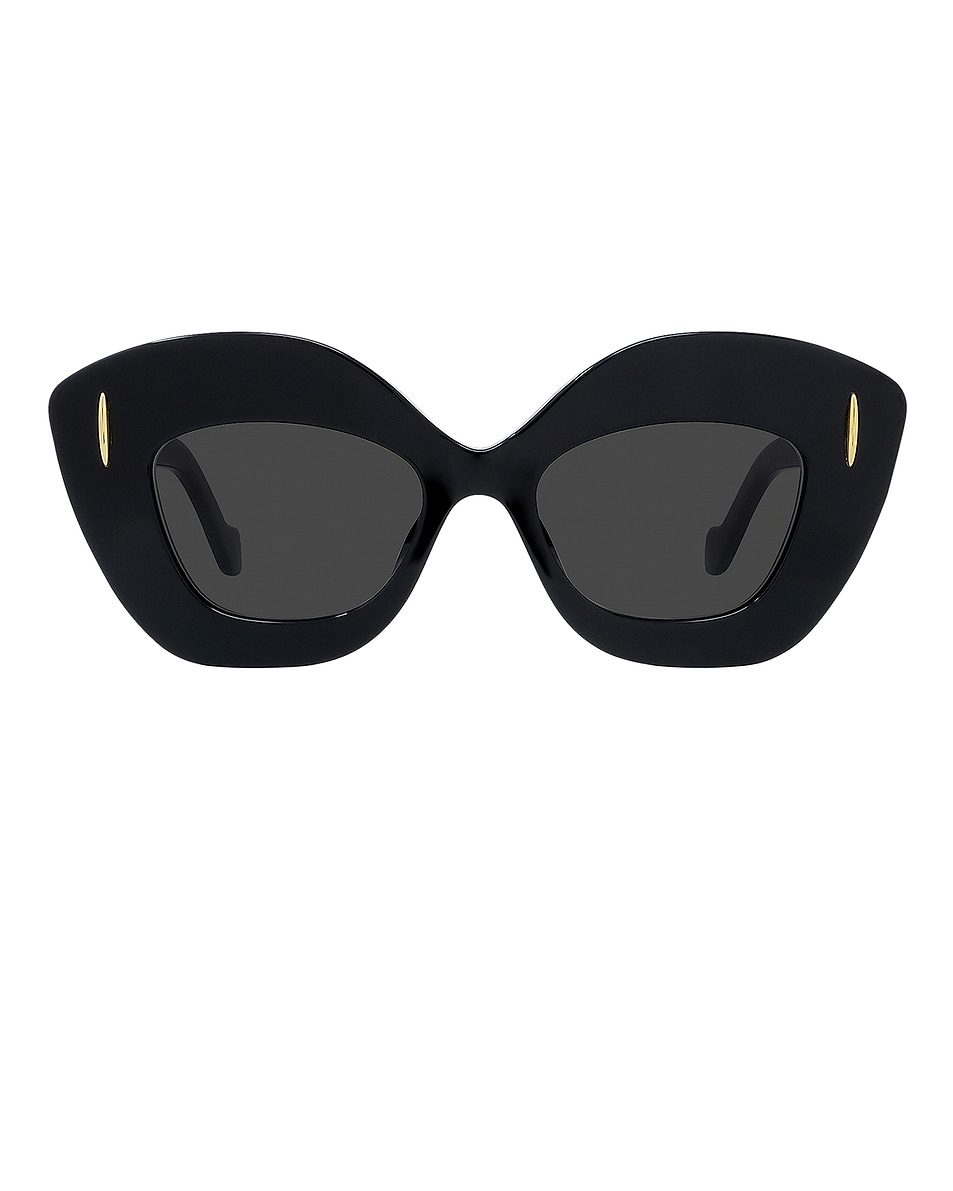 Image 1 of Loewe Anagram Avant Premiere Sunglasses in Shiny Black & Smoke