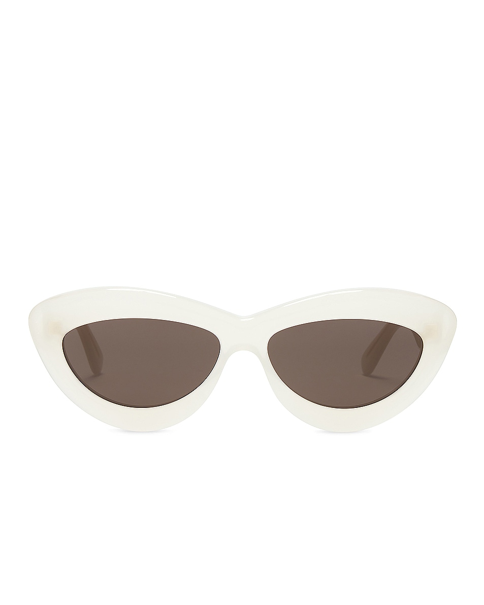 Image 1 of Loewe Curvy Sunglasses in Ivory & Brown