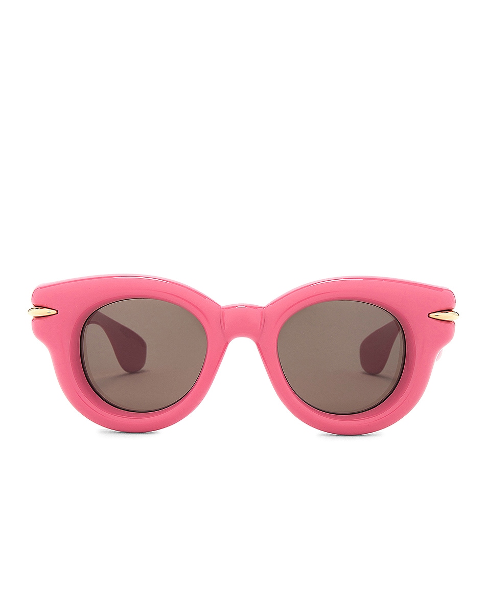 Image 1 of Loewe Inflated Sunglasses in Shiny Pink & Brown