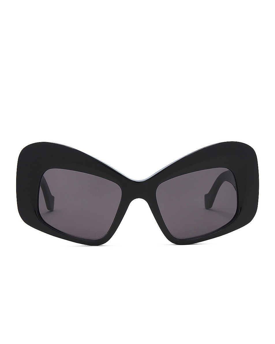 Image 1 of Loewe Anagram Sunglasses in Shiny Black & Smoke