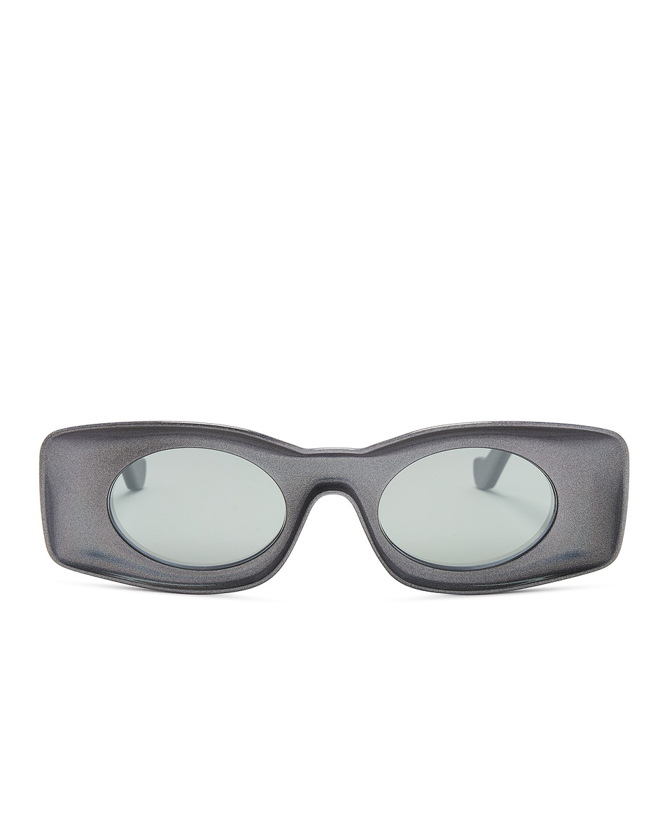 Image 1 of Loewe Rectangular Sunglasses in Black & Blue Mirror