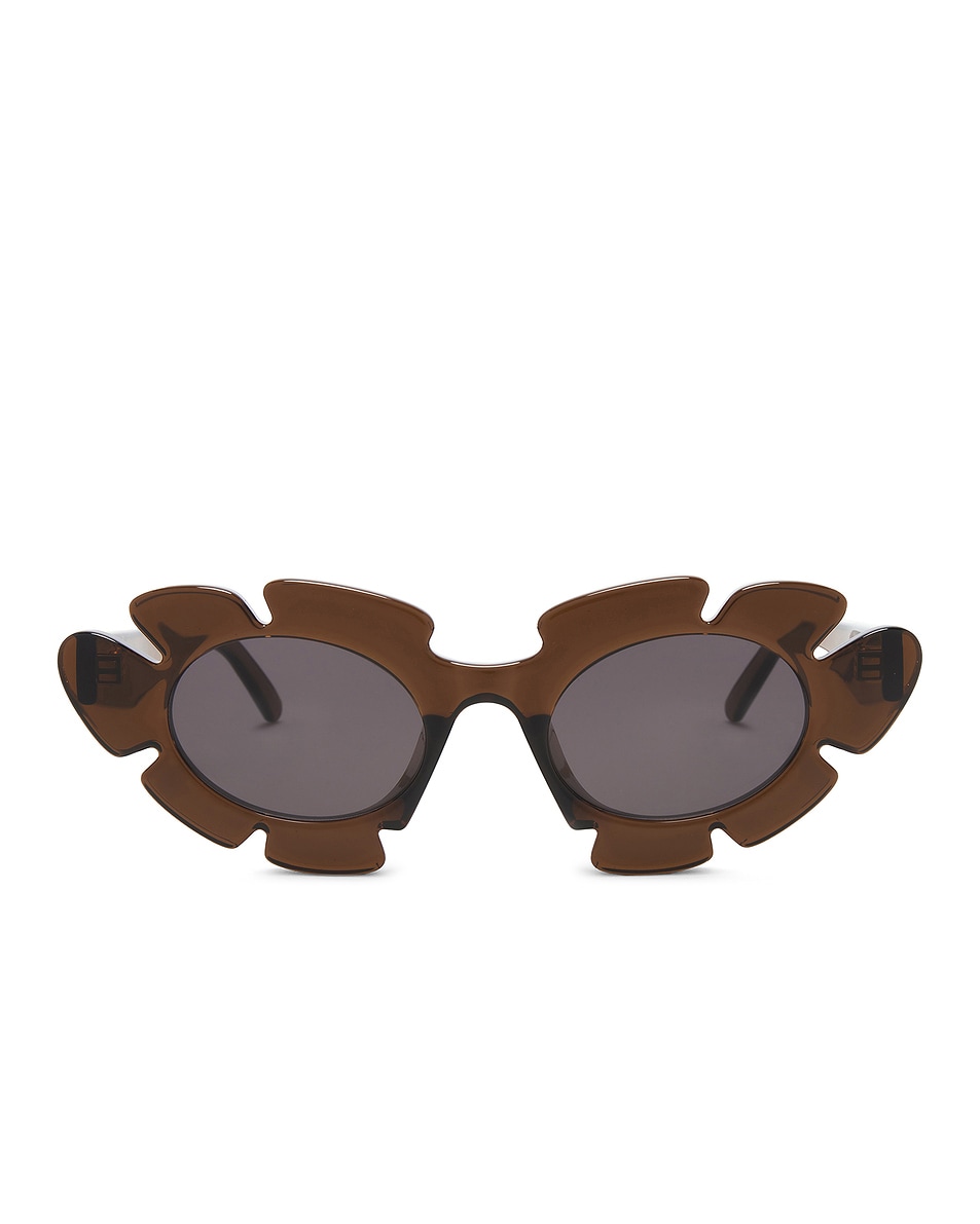 Image 1 of Loewe Round Sunglasses in Light Brown & Smoke