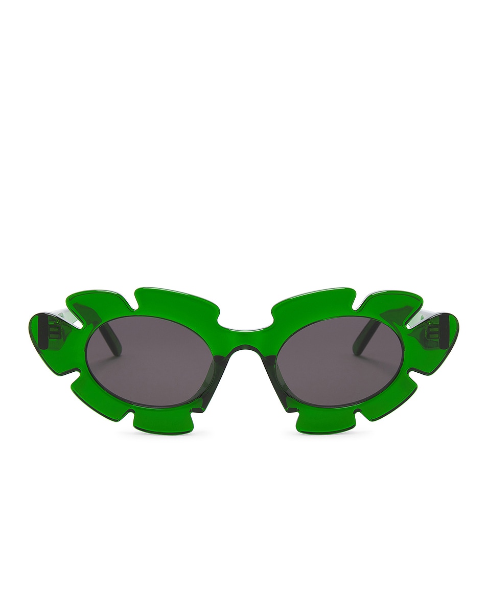 Image 1 of Loewe Round Sunglasses in Dark Green & Smoke