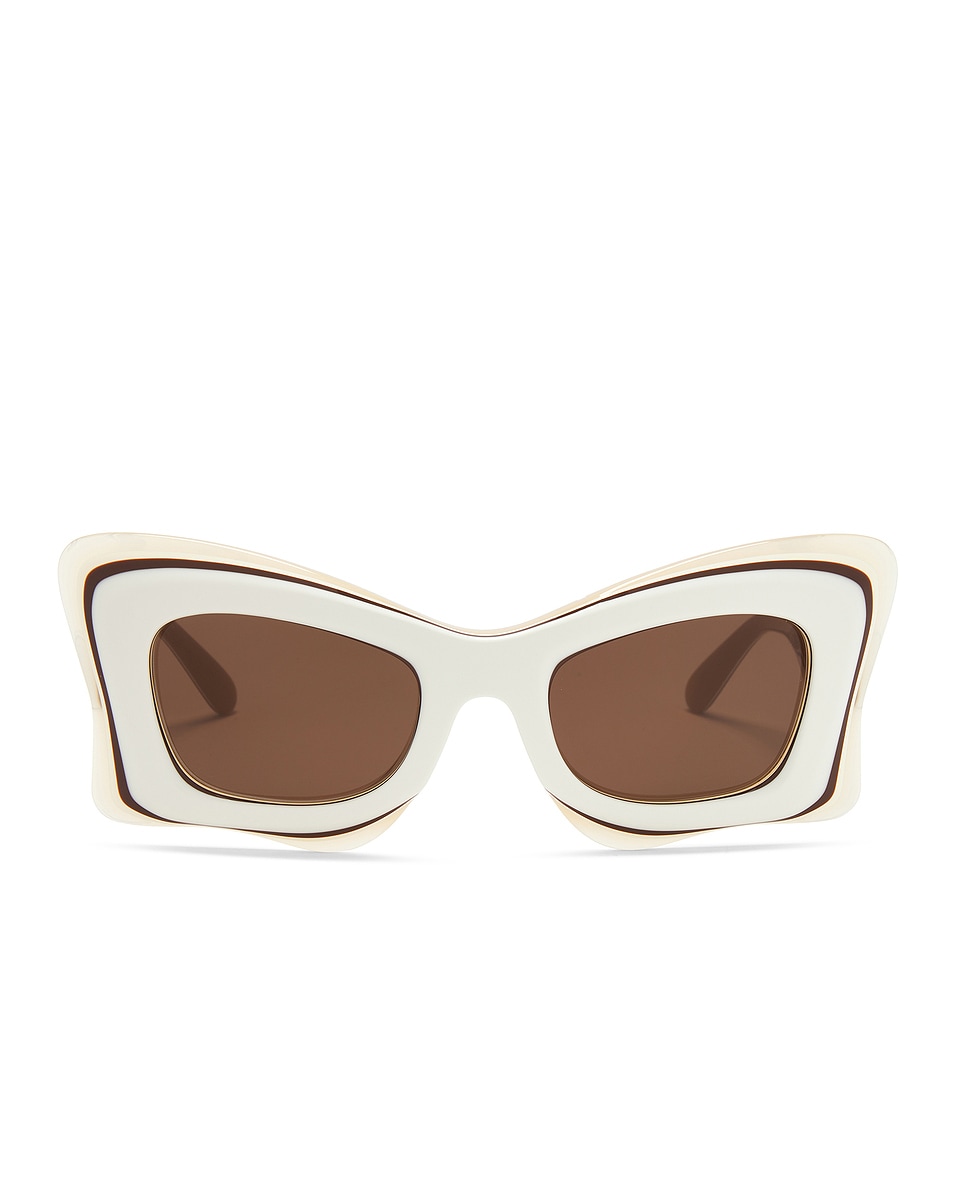 Image 1 of Loewe Square Sunglasses in Ivory & Brown