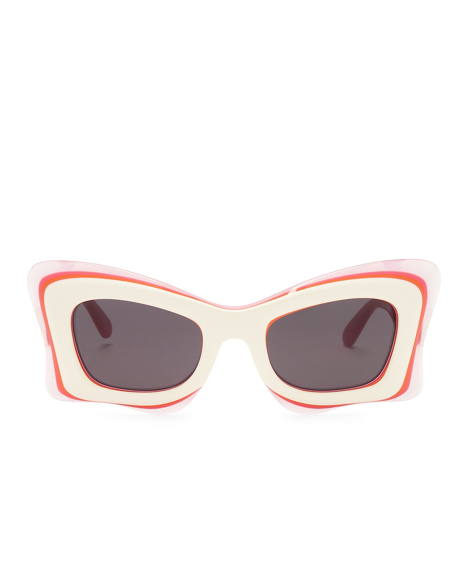 Image 1 of Loewe Square Sunglasses in Beige & Smoke