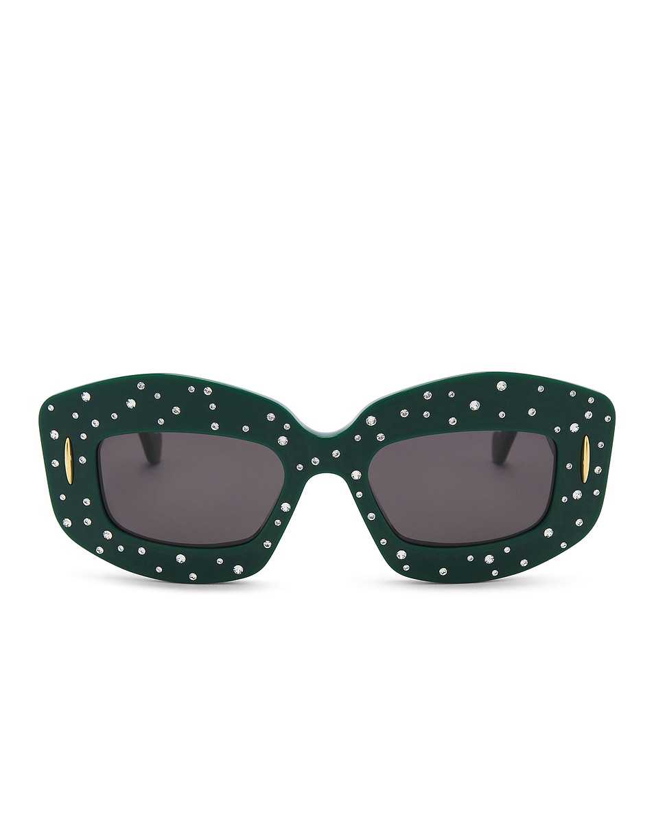 Image 1 of Loewe Anagram Starry Night Sunglasses in Shiny Dark Green & Smoke