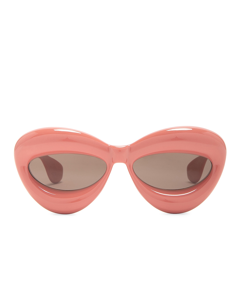 Image 1 of Loewe Fashion Show Inflated Sunglasses in Shiny Pink & Brown