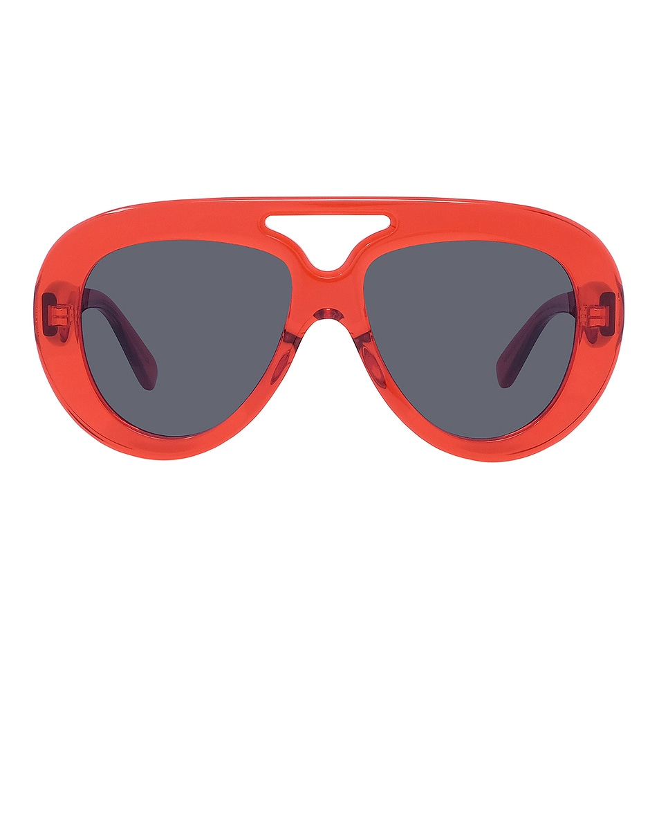 Image 1 of Loewe Curvy Sunglasses in Shiny Red & Smoke