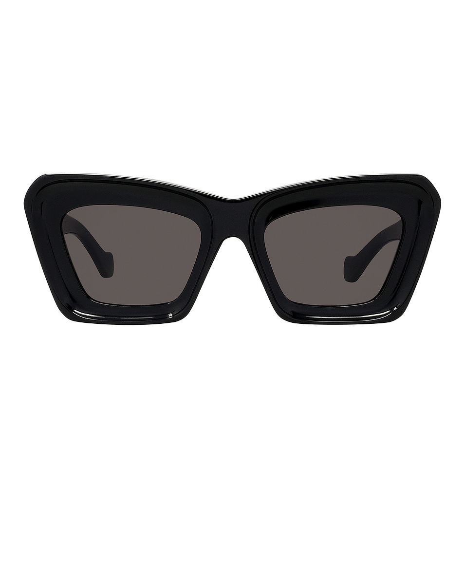 Image 1 of Loewe Anagram Sunglasses in Shiny Black & Smoke