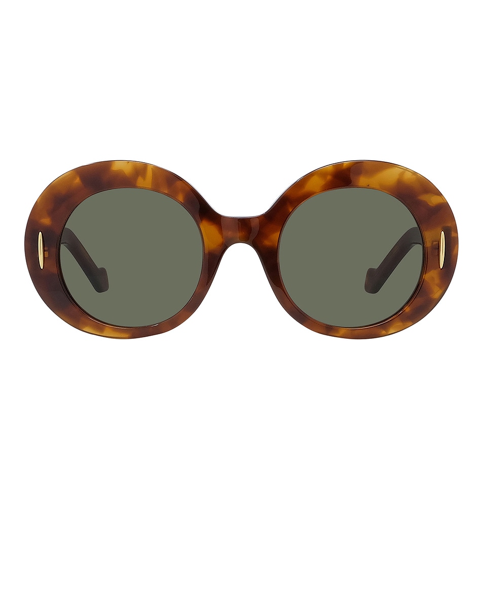 Image 1 of Loewe Round Sunglasses in Blonde Havana & Green