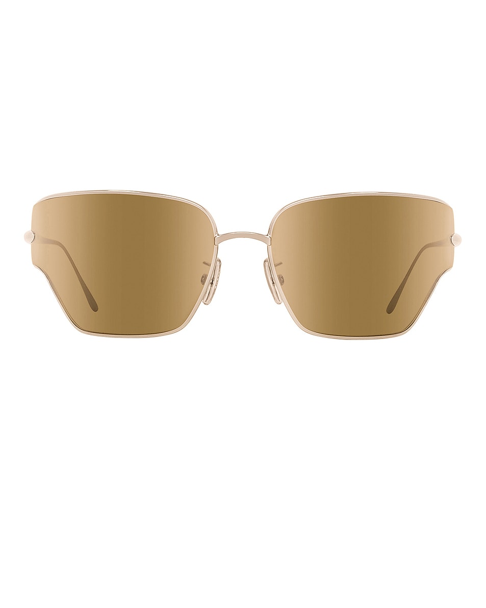 Image 1 of Loewe Rectangular Sunglasses in Gold & Brown Mirror