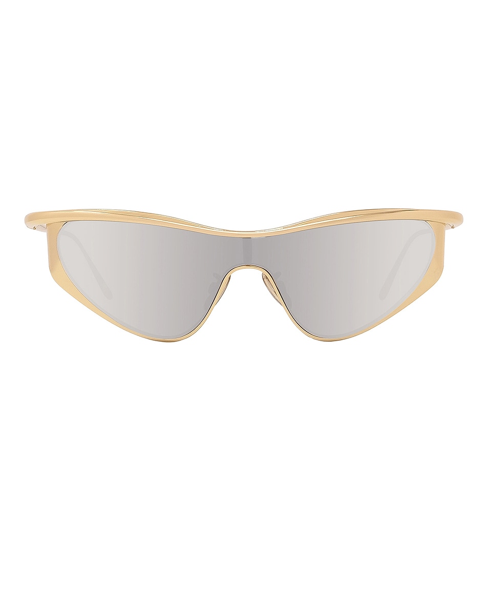 Image 1 of Loewe Metal Mask Sunglasses in Shiny Endura Gold & Smoke Mirror