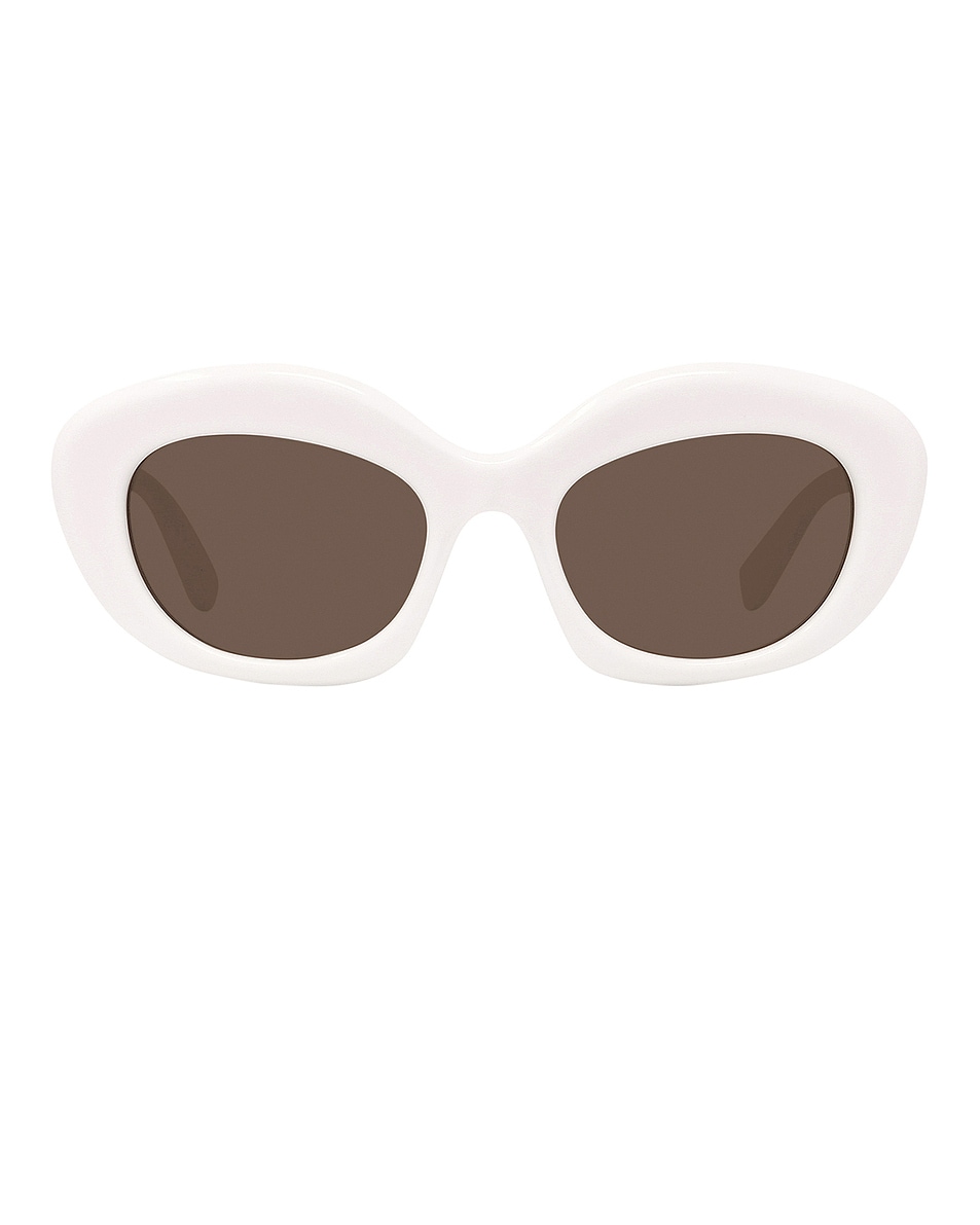 Image 1 of Loewe Curvy Sunglasses in Ivory & Brown