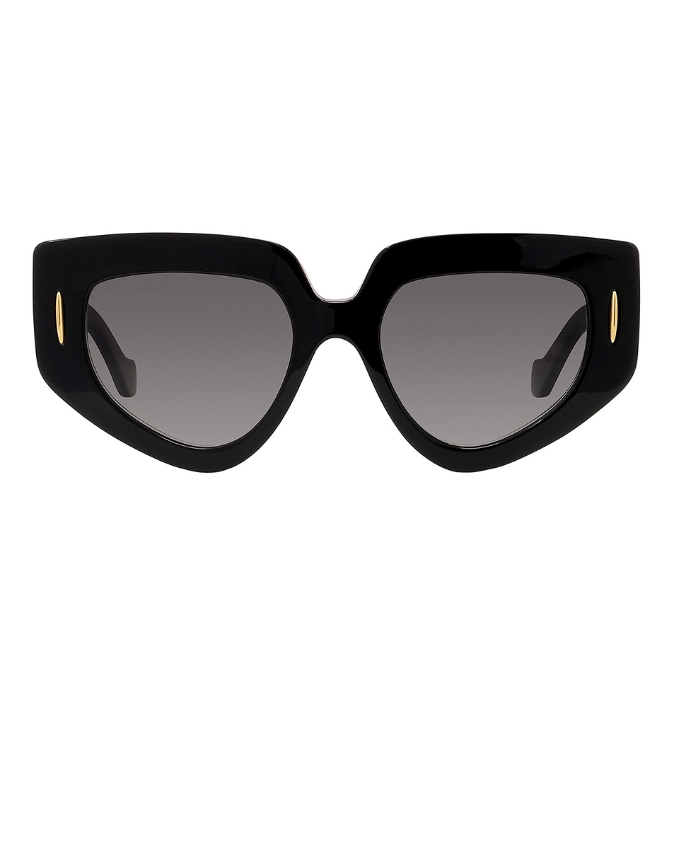 Image 1 of Loewe Anagram Sunglasses in Shiny Black & Gradient Smoke