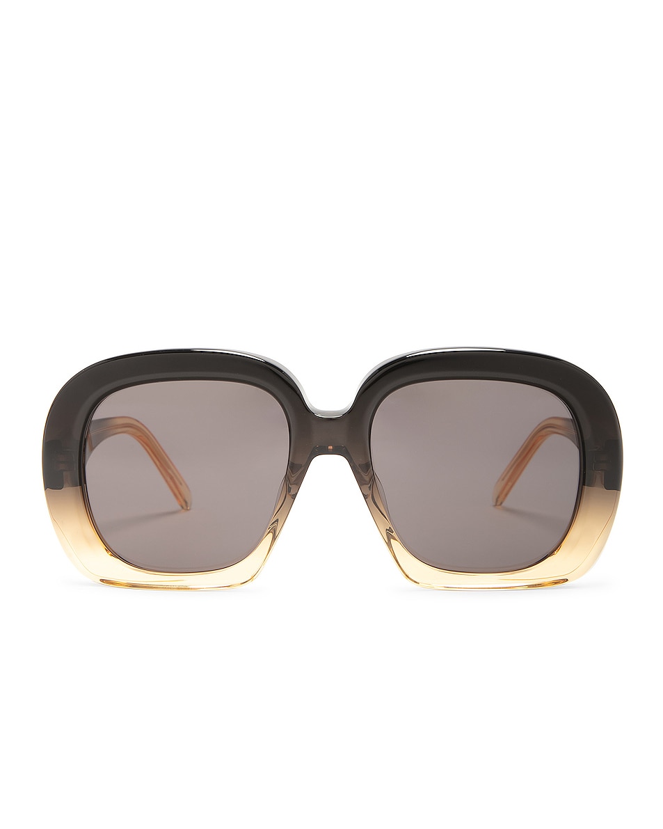 Image 1 of Loewe Curvy Sunglasses in Dark Brown & Smoke