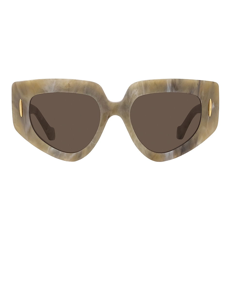 Image 1 of Loewe Anagram Sunglasses in Beige Horn & Brown