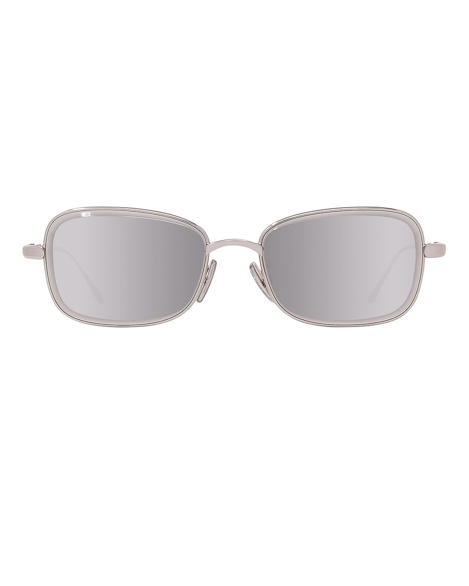 Image 1 of Loewe Anagram Sunglasses in Shiny Palladium & Silver Mirror