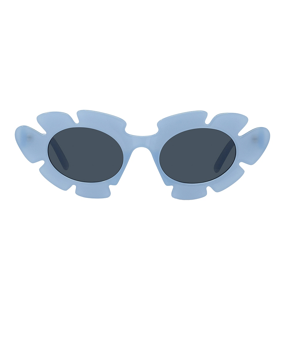 Image 1 of Loewe Flowers Sunglasses in Shiny Light Blue & Blue