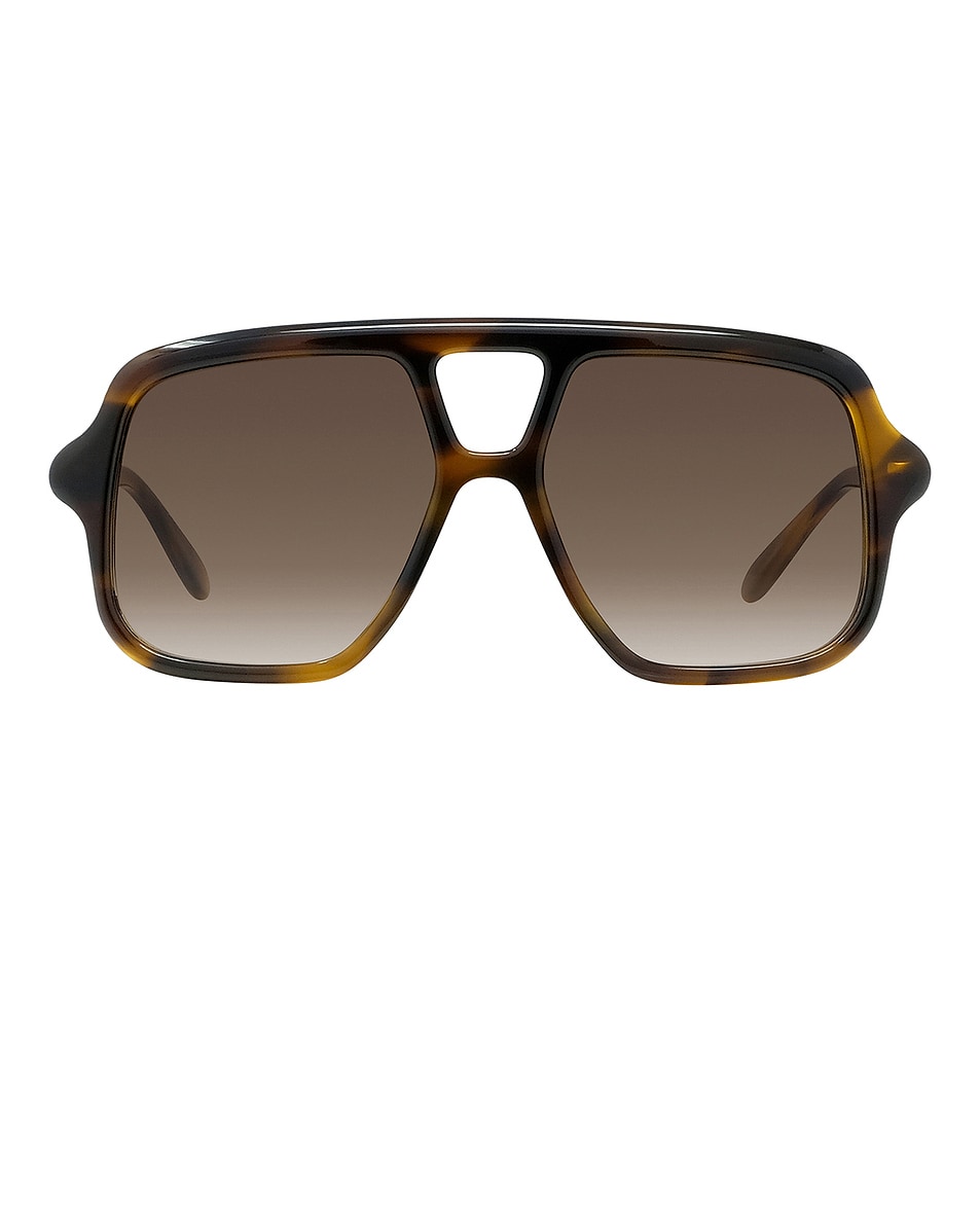 Image 1 of Loewe Slim Aviator Sunglasses in Dark Havana & Gradient Brown