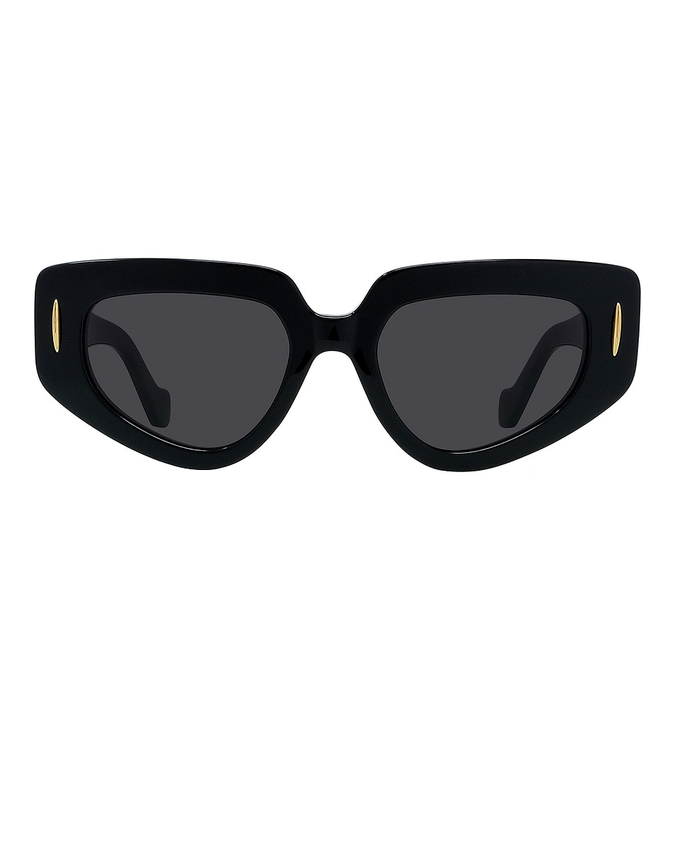 Image 1 of Loewe Anagram Sunglasses in Shiny Black & Smoke