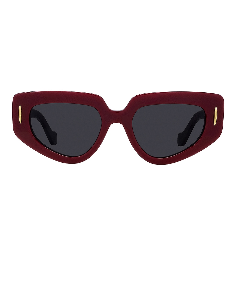 Image 1 of Loewe Anagram Sunglasses in Shiny Red & Smoke