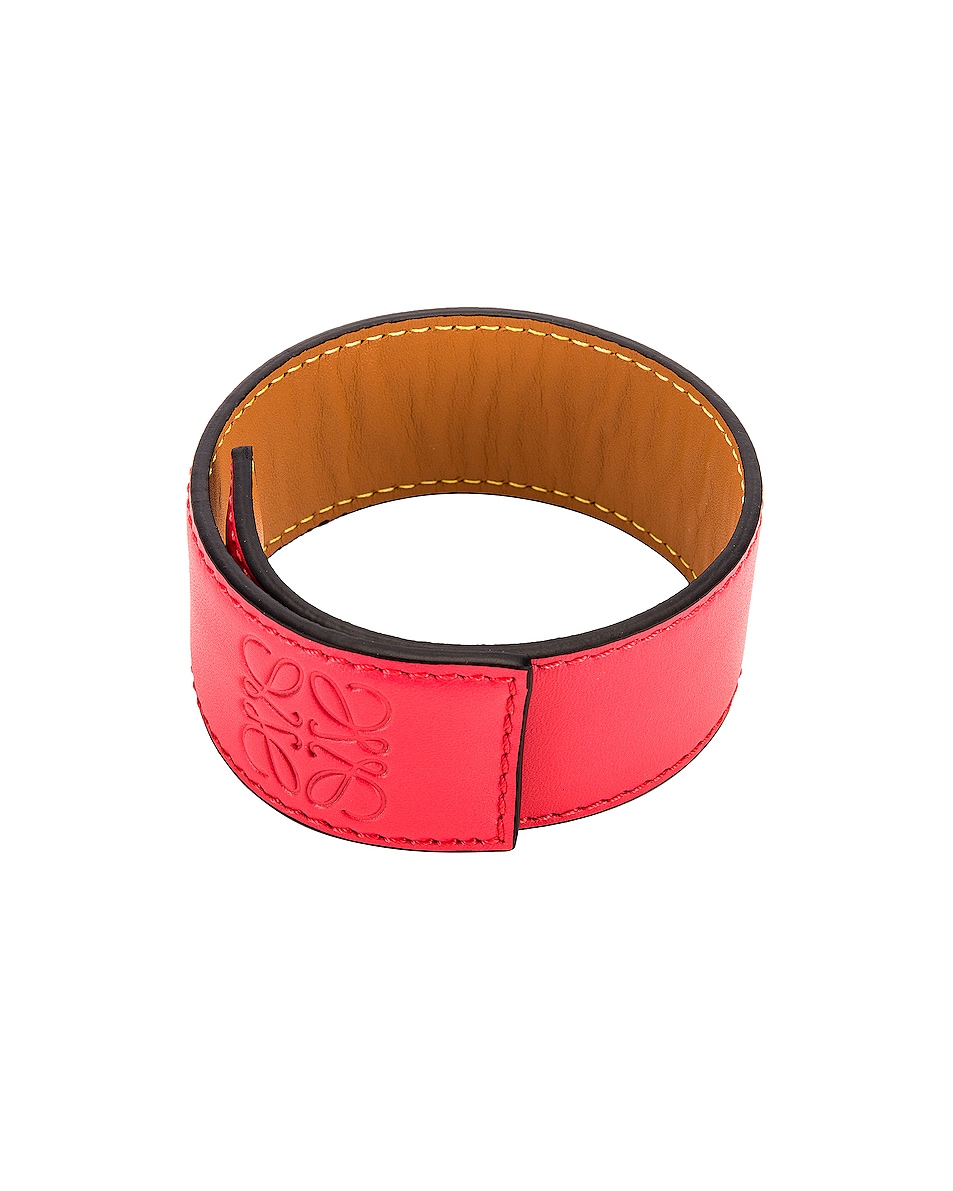 Image 1 of Loewe Small Slap Bracelet in Poppy Pink