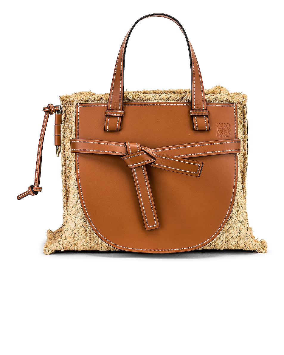 Image 1 of Loewe Gate Top Handle Small Bag in Tan & Natural