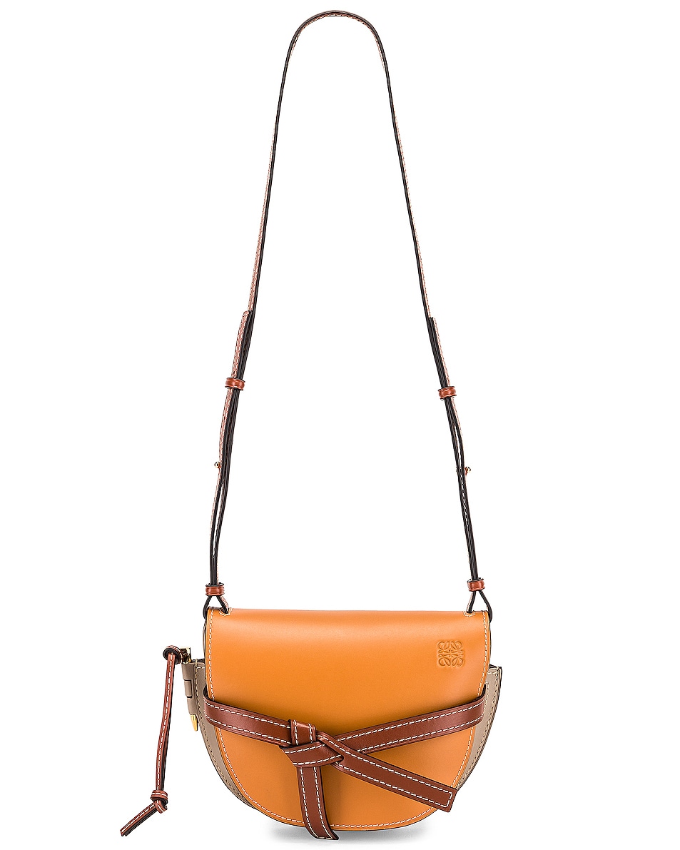 Loewe Gate Small Bag in Amber, Light Grey & Rust FWRD