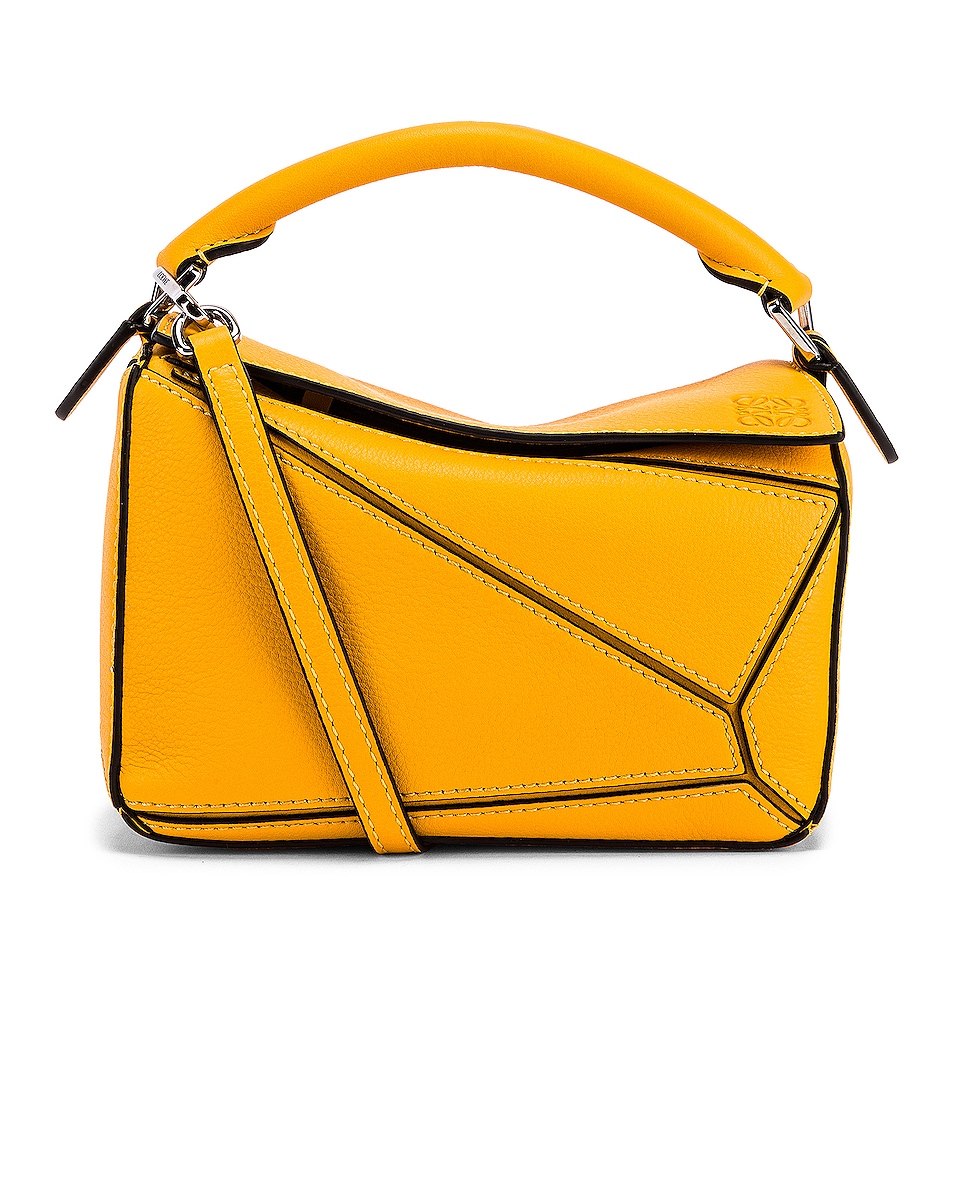 Loewe Puzzle Mini Bag in Yellow Mango | FWRD