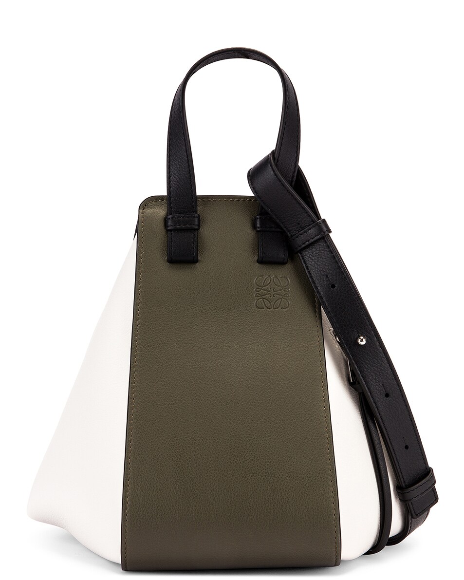 Image 1 of Loewe Hammock Small Bag in Khaki Green & Soft White