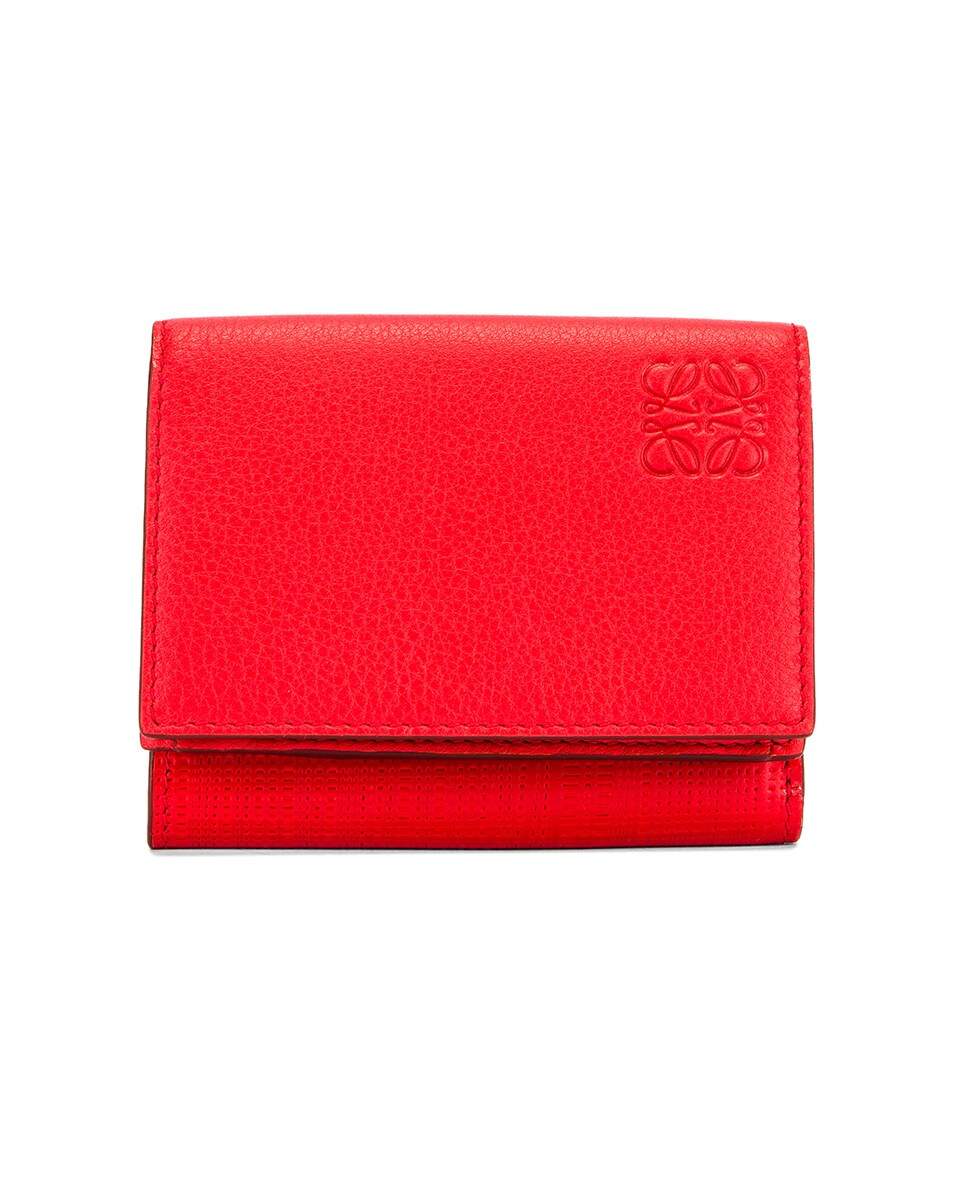 Image 1 of Loewe Trifold Wallet in Primary Red & Palladium