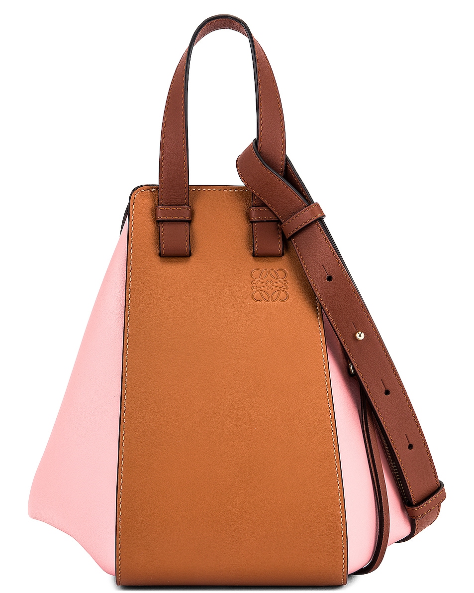 Image 1 of Loewe Hammock Small Bag in Tan & Medium Pink