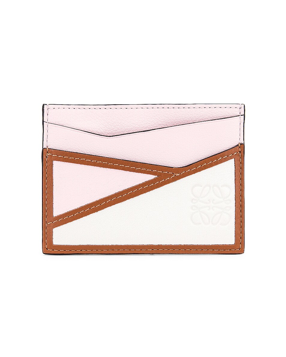 Image 1 of Loewe Puzzle Plain Cardholder in Icy Pink & Soft White