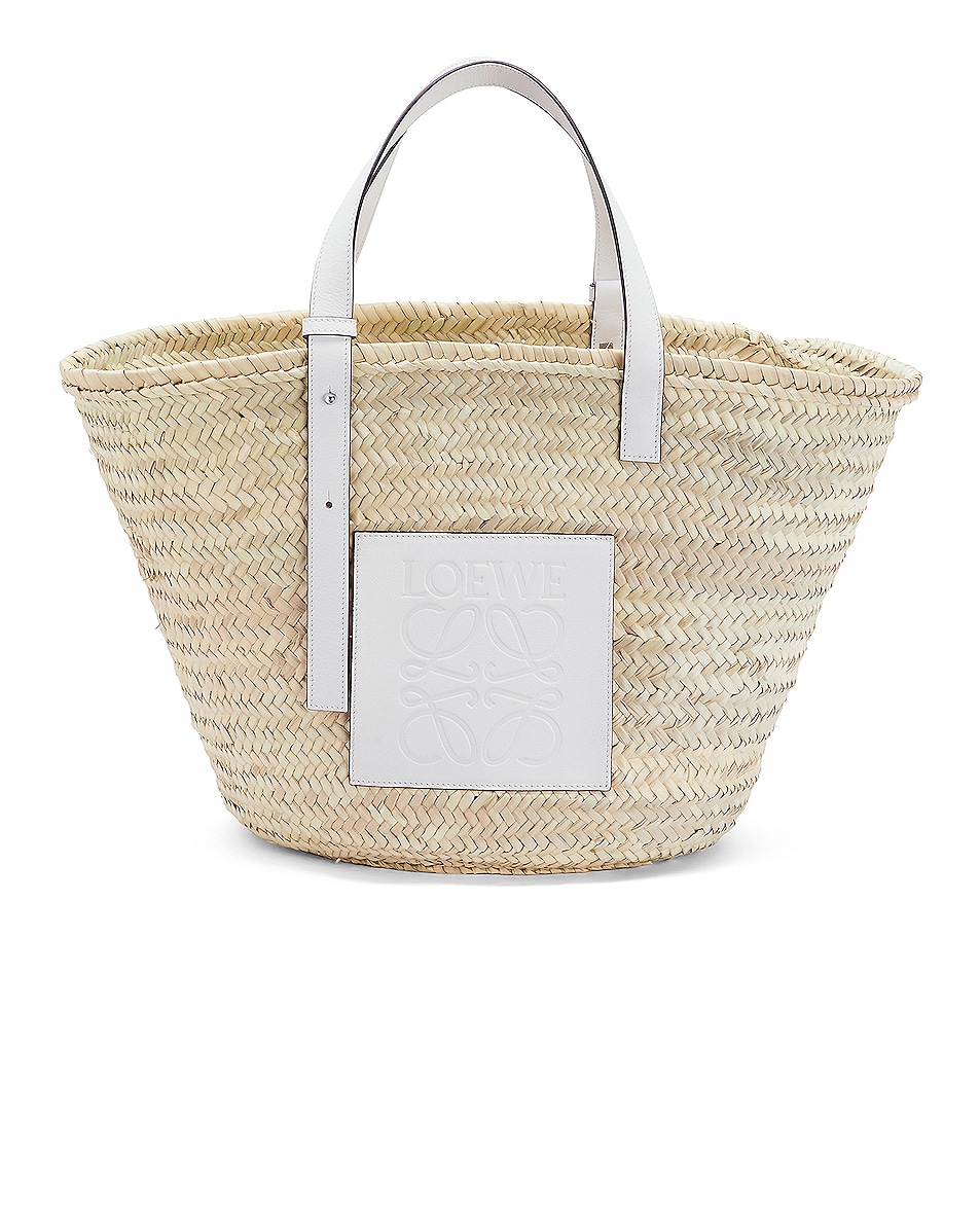 Image 1 of Loewe Basket Large Bag in Natural & White