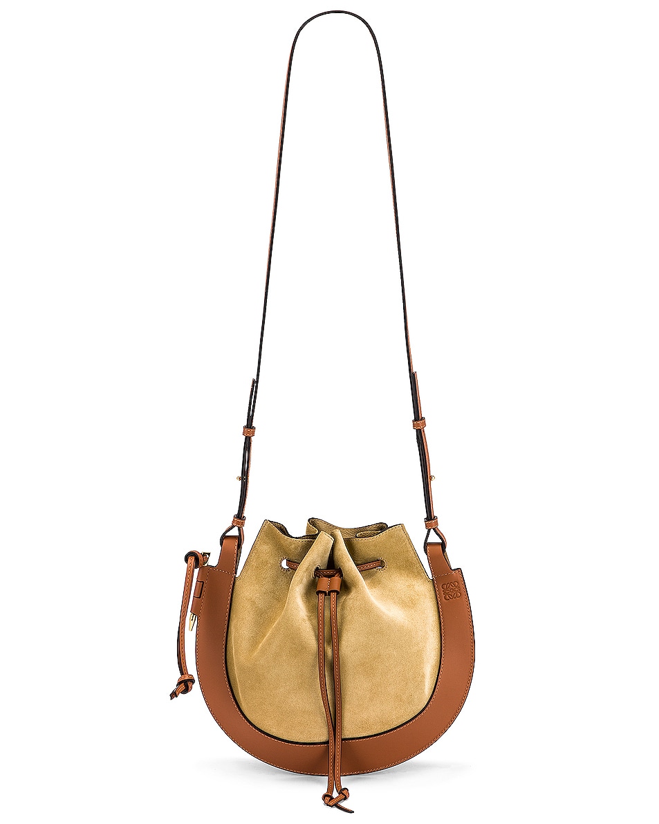 Loewe Horseshoe Bag in Gold & Tan FWRD