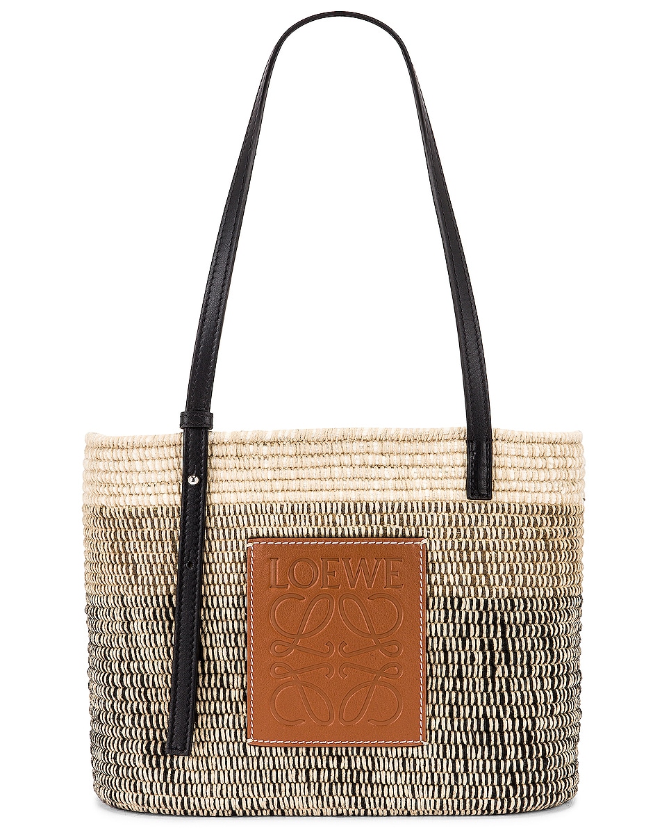 Image 1 of Loewe Square Basket Small Bag in Tan & Black