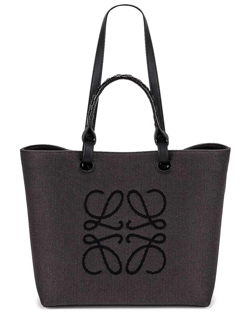 Image 1 of Loewe Anagram Tote Bag in Anthracite & Black
