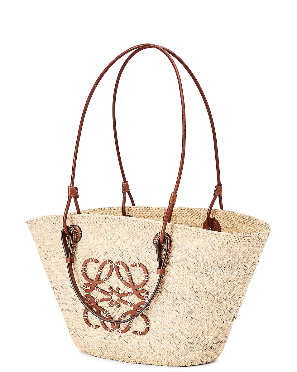 Image 1 of Loewe Paula's Ibiza Anagram Basket Bag in Natural & Tan