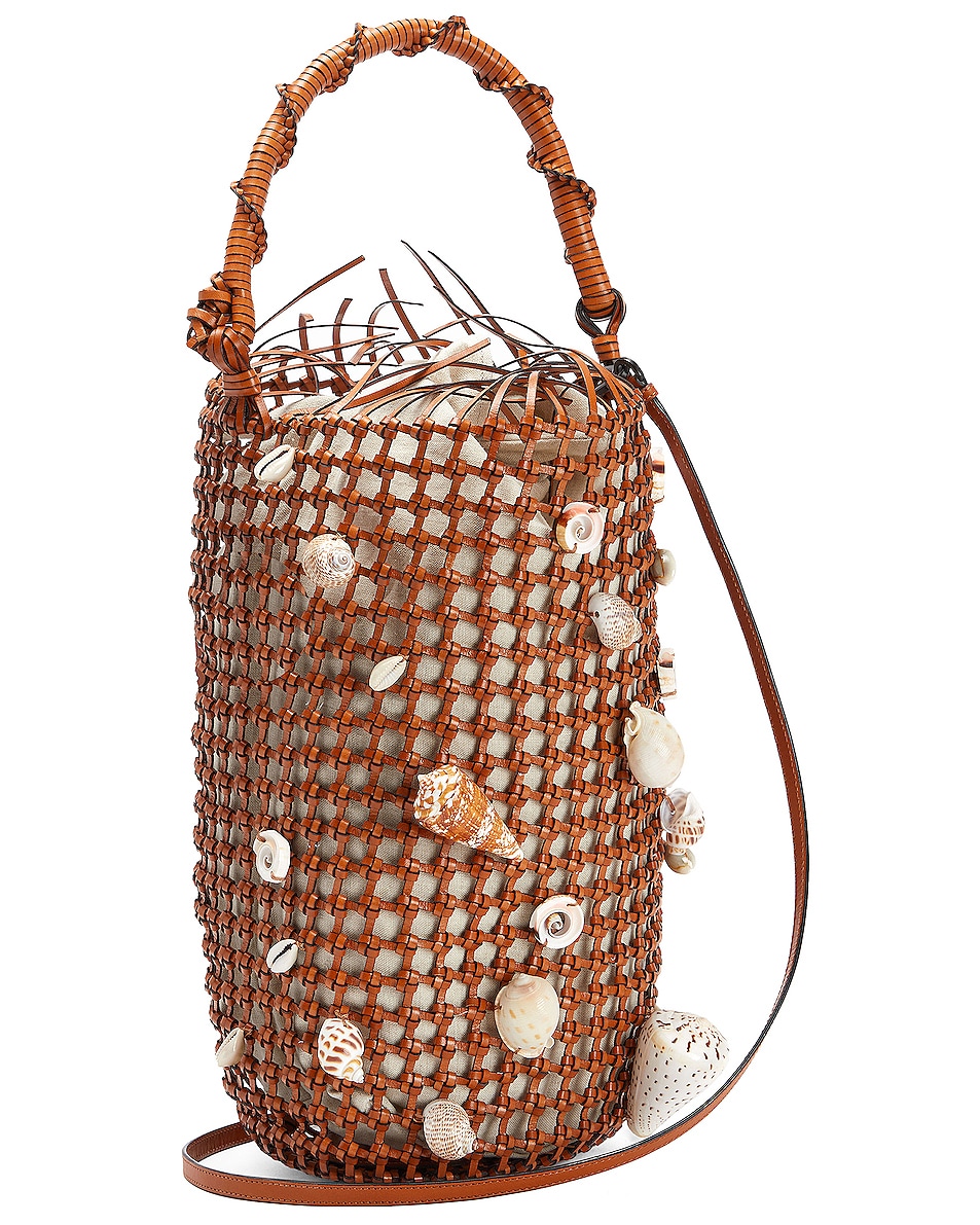 Image 1 of Loewe Paula's Ibiza Mesh Bucket Shell Bag in Tan