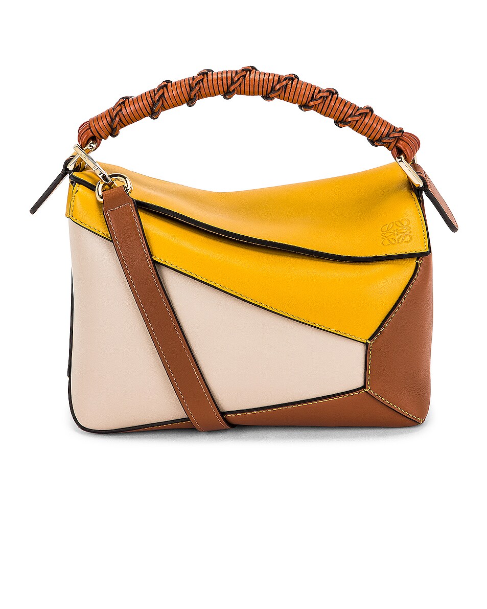 Image 1 of Loewe Puzzle Edge Small Bag in Mustard & Light Oat