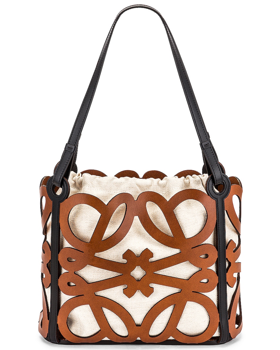 Image 1 of Loewe Anagram Cut Out Tote Small Bag in Tan