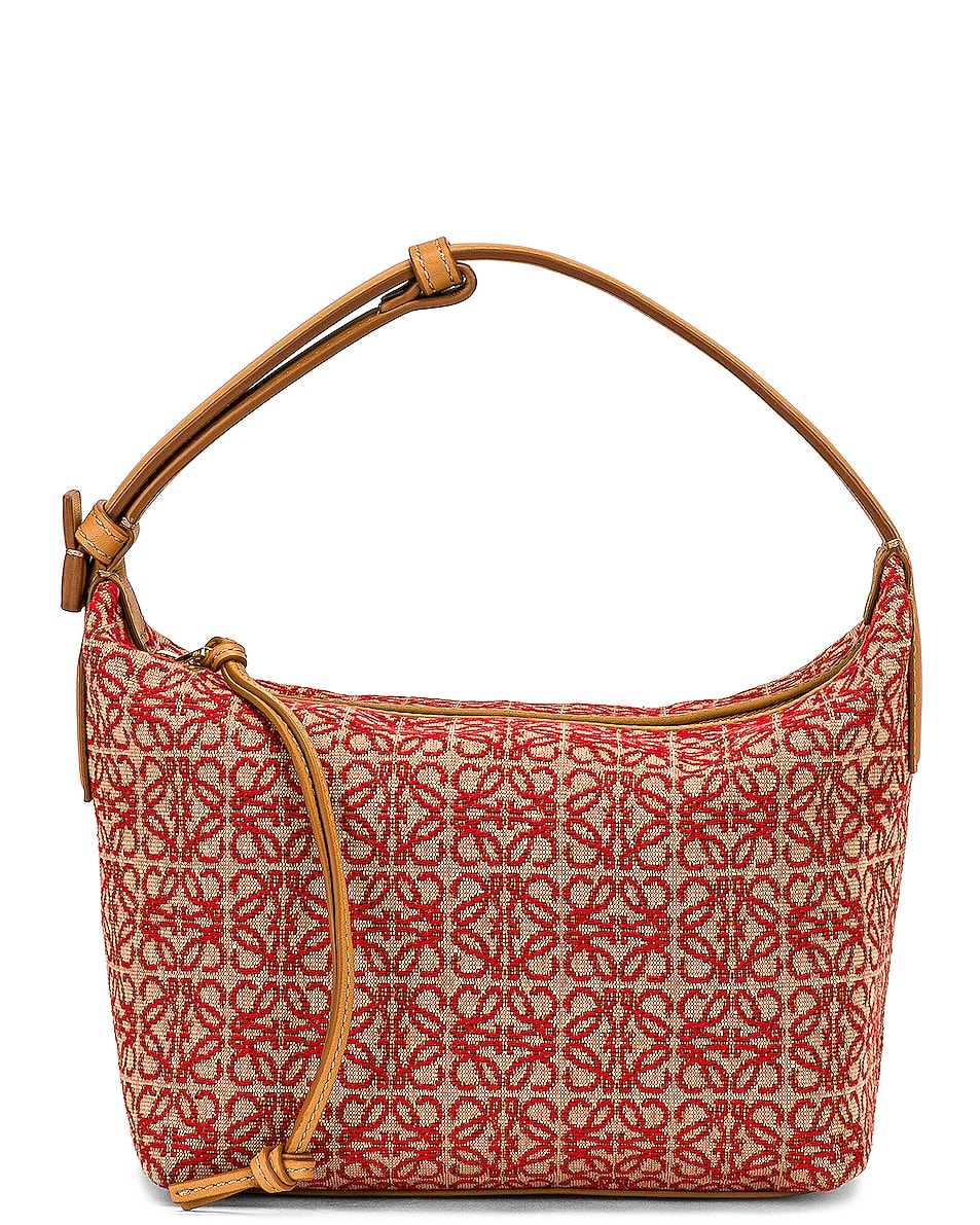 Image 1 of Loewe Cubi Anagram Small Bag in Red & Warm Desert
