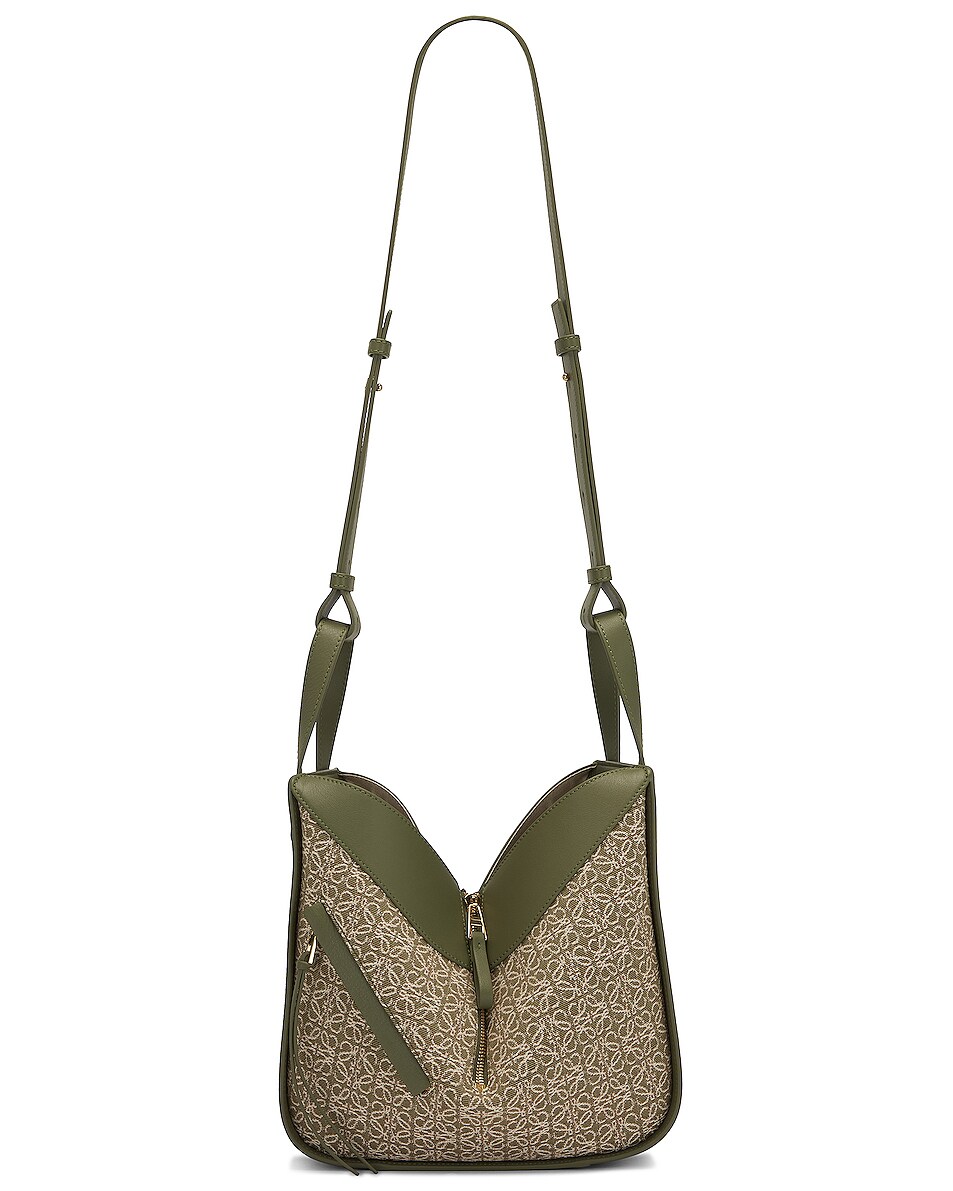 Image 1 of Loewe Hammock Small Anagram Bag in Green & Avocado Green
