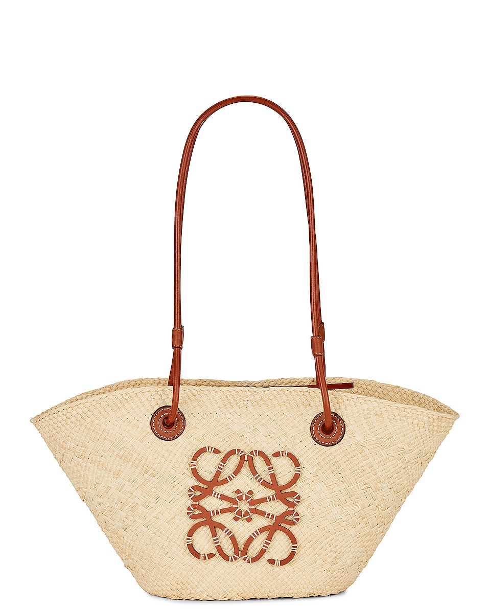 Image 1 of Loewe Anagram Basket Small Bag in Natural & Tan